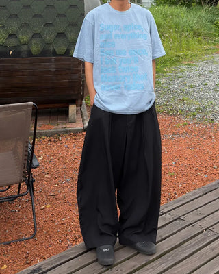 Two-pleat wide slacks