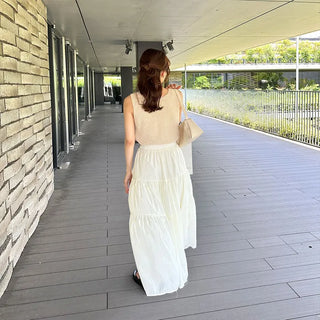 Tiered long skirt
