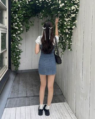 Corset denim mini dress