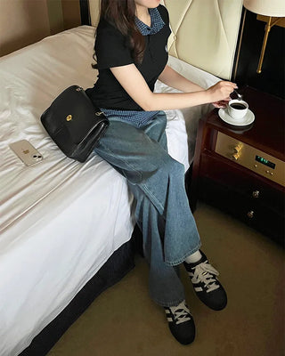 Checkered Shirt Layered PK T-Shirt