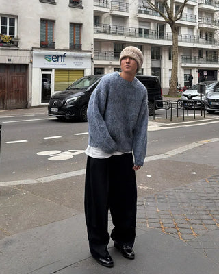 Two-tone brushed knit