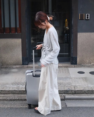 Two-pleat cotton pants