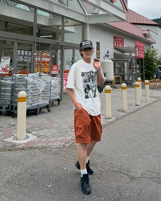 Nylon cargo Bermuda shorts
