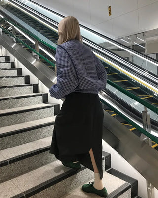 Waist string long skirt