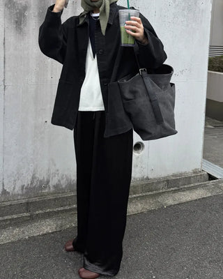 Washed pocket work jacket