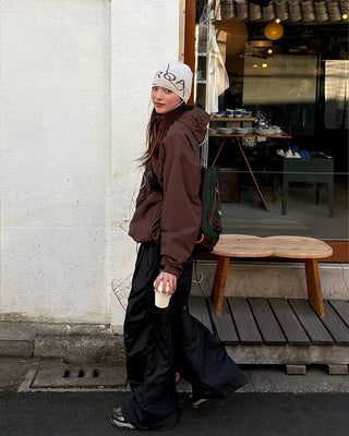 Waist string parachute pants
