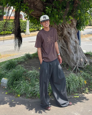 Pinstripe two-pleat slacks