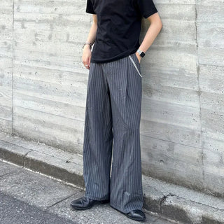 Striped wide slacks