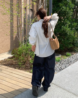 Slit denim pants