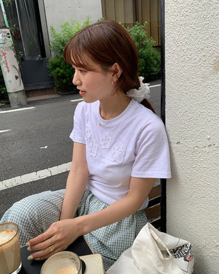 Flower Round Neck Half Sleeve T-Shirt