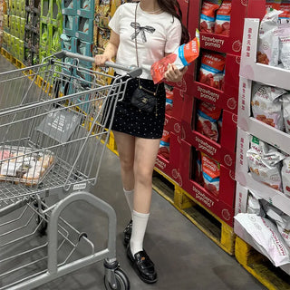 Ribbon print T-shirt