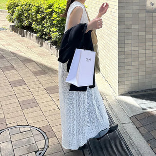Perforated Long Knit Dress