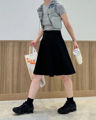 Pleated midi skirt