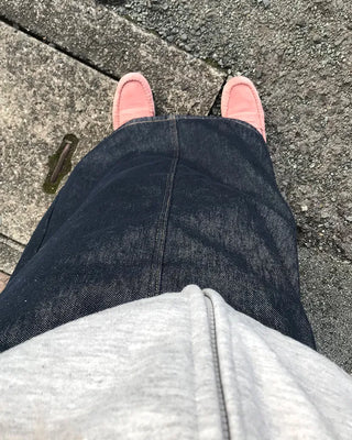 Long denim skirt