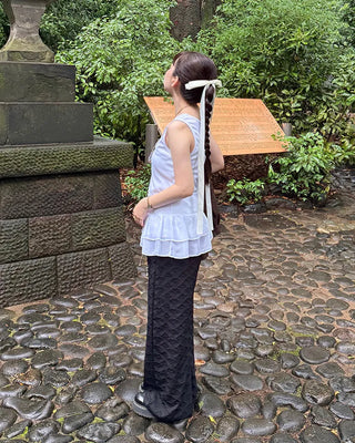 Heart Embossed String Pants