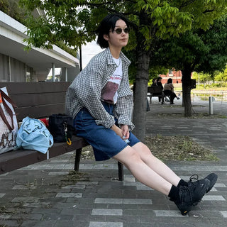 Checked sheer shirt