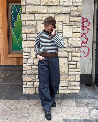 (Unisex) Dart Balloon Denim Pants