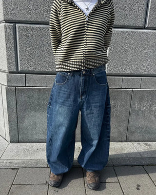 (Unisex) Washed Balloon Denim Pants