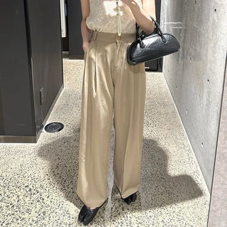 Pintuck wide slacks