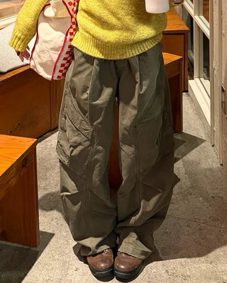 Curved Line Cargo Band Pants