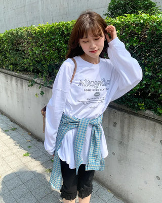 Lettering Long T-shirt