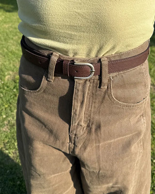 Antique round buckle belt
