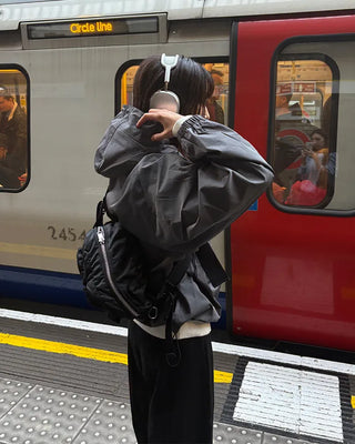 Oversized hooded windbreaker