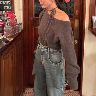 Choker One-Shoulder Knit