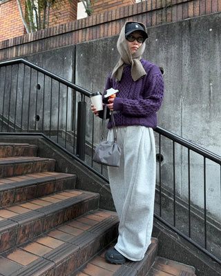Wool color cable knit
