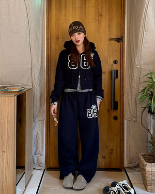 Number patch sweatpants