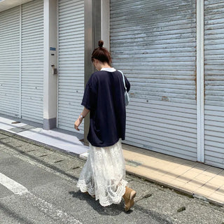 Half-lace long skirt