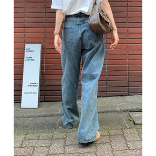 Pintuck pointed denim