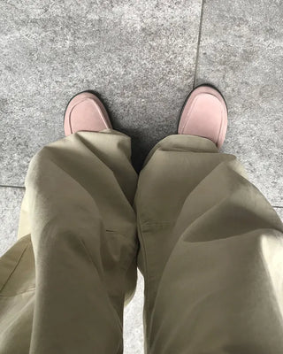 Suede square loafers