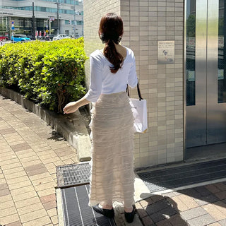Back U-neck 5/8 length cut and sew