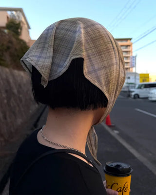 Checked sheer scarf