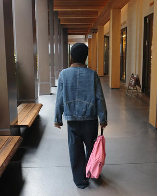 Corduroy Collar Neck Denim Jacket
