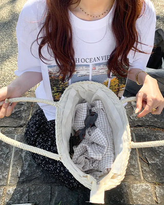 Rattan Mesh Shoulder Bag