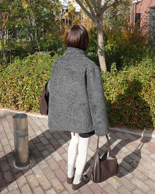 Half-neck boa jacket