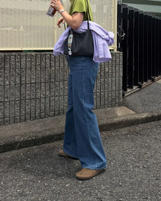 Cool wide denim pants