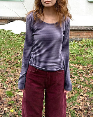 2-way striped long-sleeve T-shirt