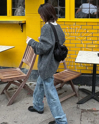 V-neck scarf knit