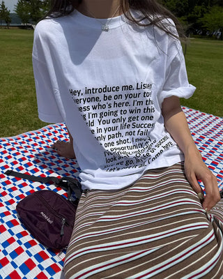 (Unisex) Lettering Loose Fit Half Sleeve T-Shirt