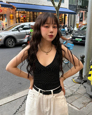 Polka Dot V-Neck Sleeveless