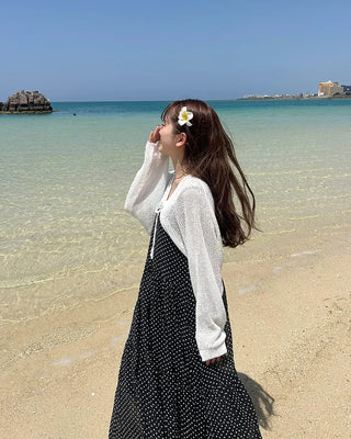 [BEST 50] Sheer Dot Long Dress