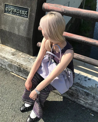 Nylon pocket shoulder bag