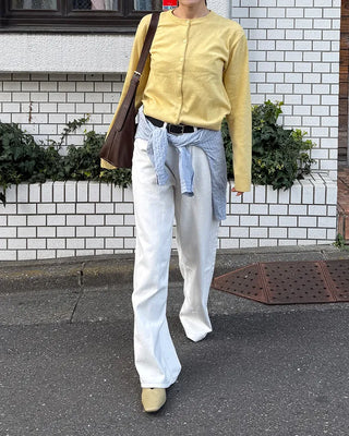 Back-belt wide-leg pants