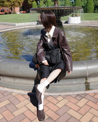 Simple leather jacket