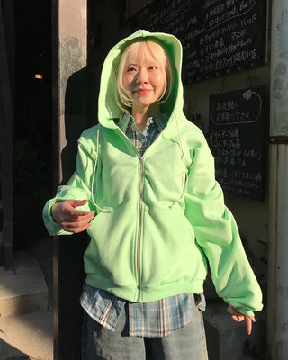 Color Point Zip Hoodie