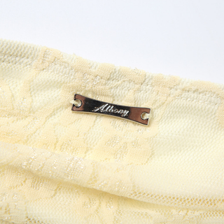 Metal tag lace ruched irregular tube top