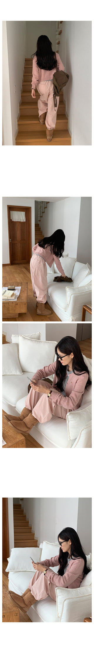 Cashmere round neck cardigan, 6 colors